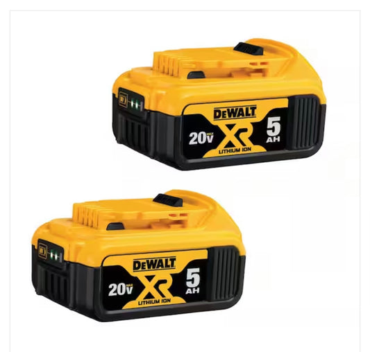 Dewalt XR Premium Lithium-Ion 5.0Ah Battery Pack (2 Pack)